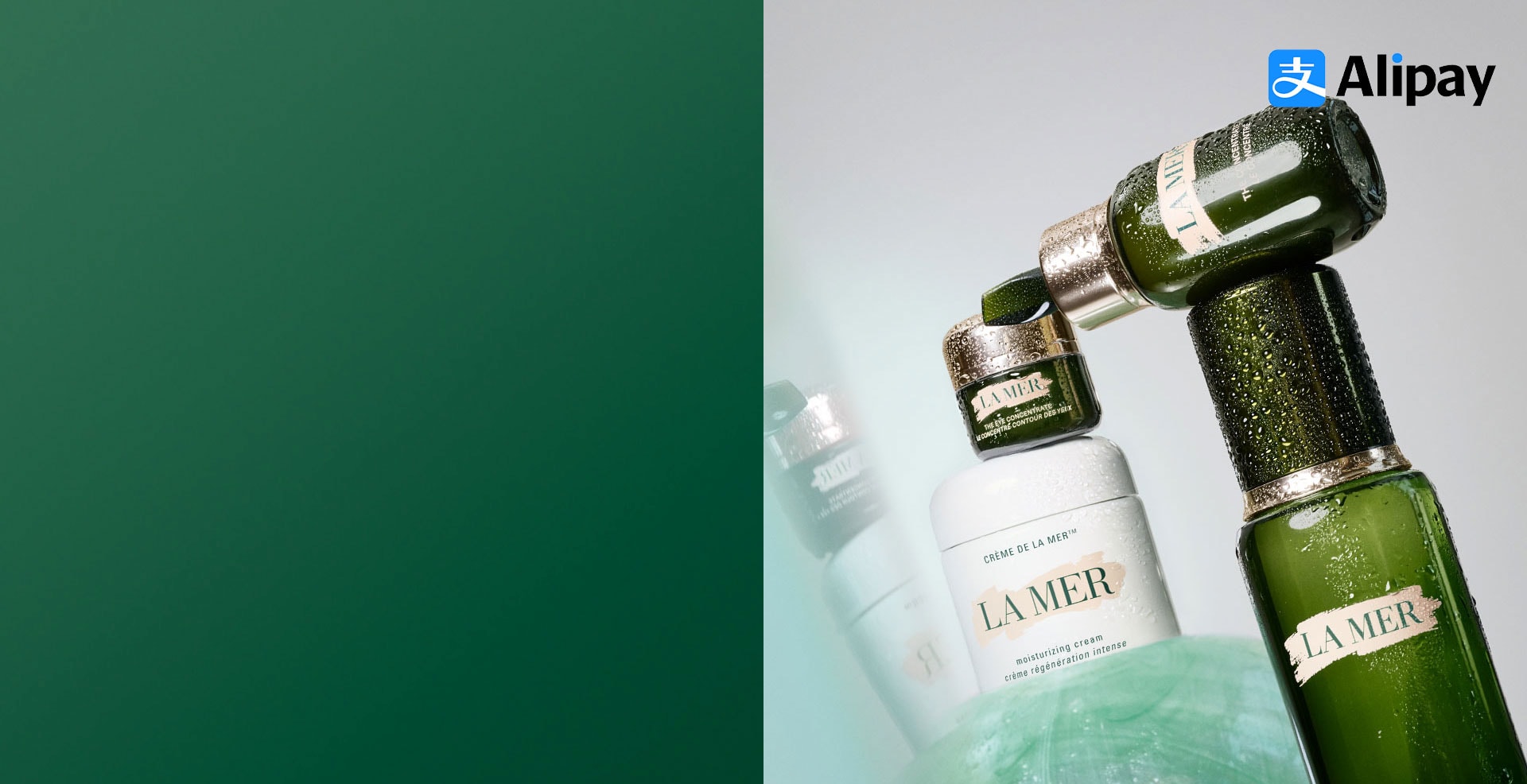 Bestselling La Mer products dynamically placed on concrete sculpture