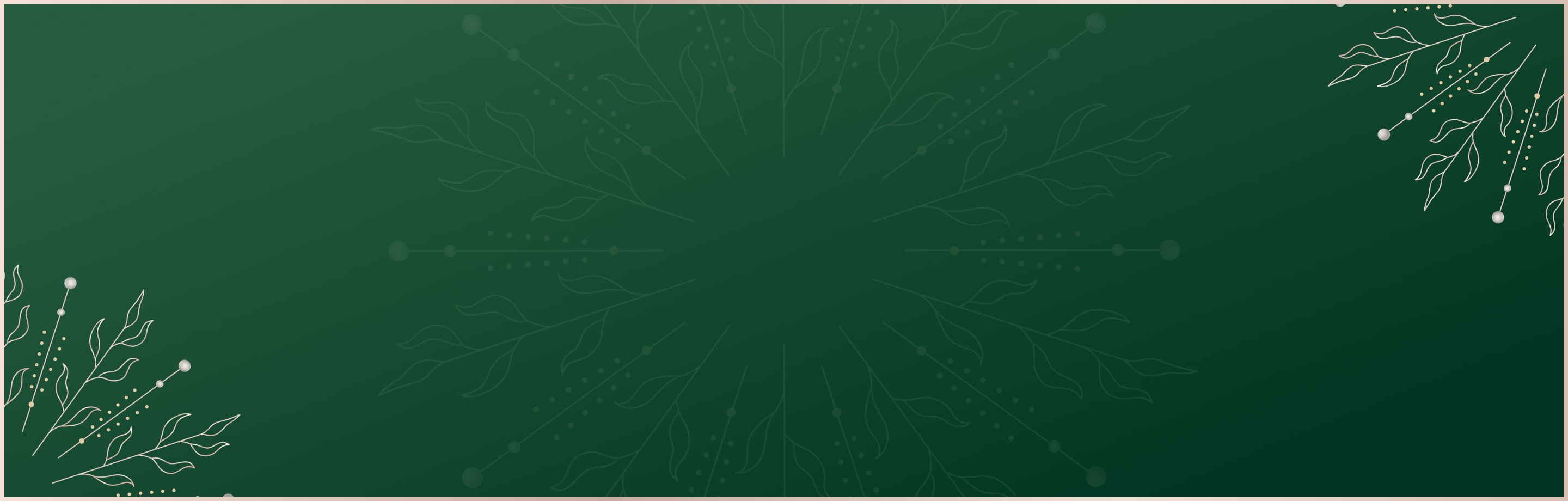 Waves de La Mer logo over an ambient green and gold gradient