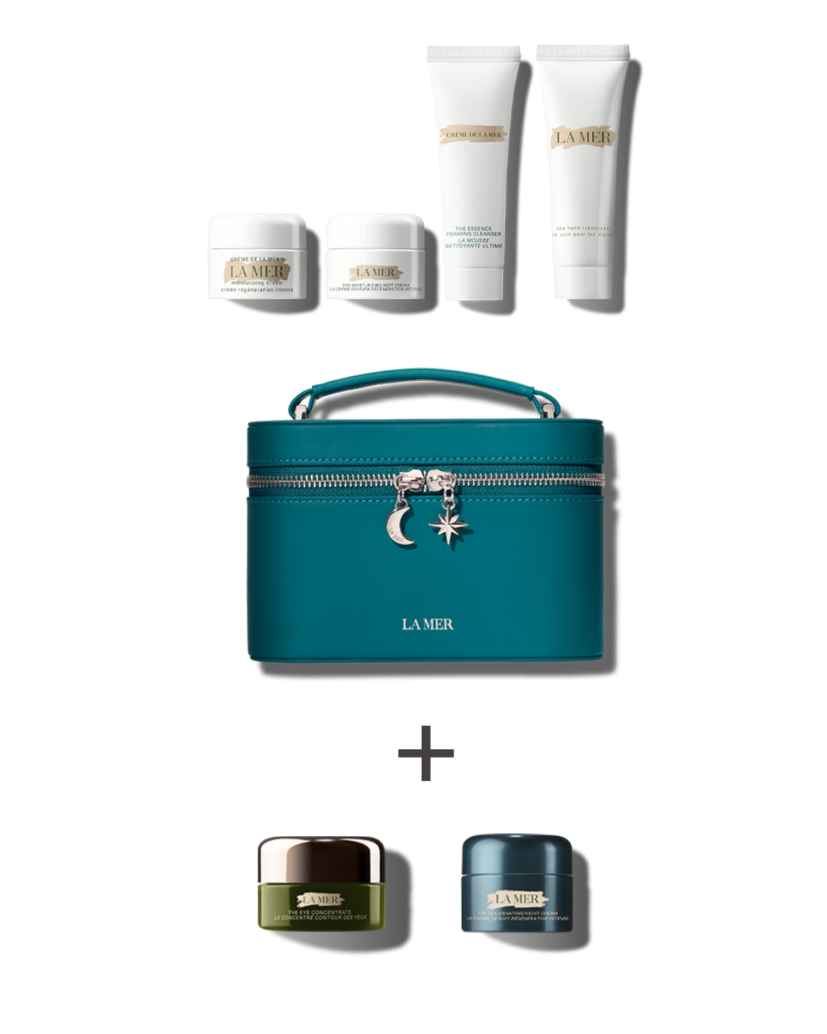 Product packshot, shot from above, detailing contents of offer