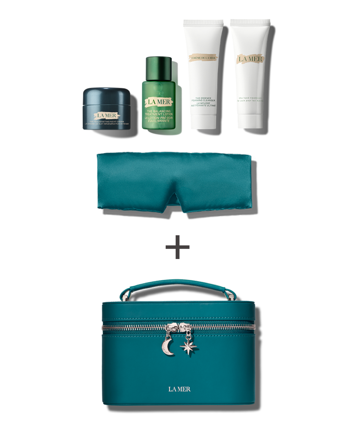 Product packshot, shot from above, detailing contents of offer