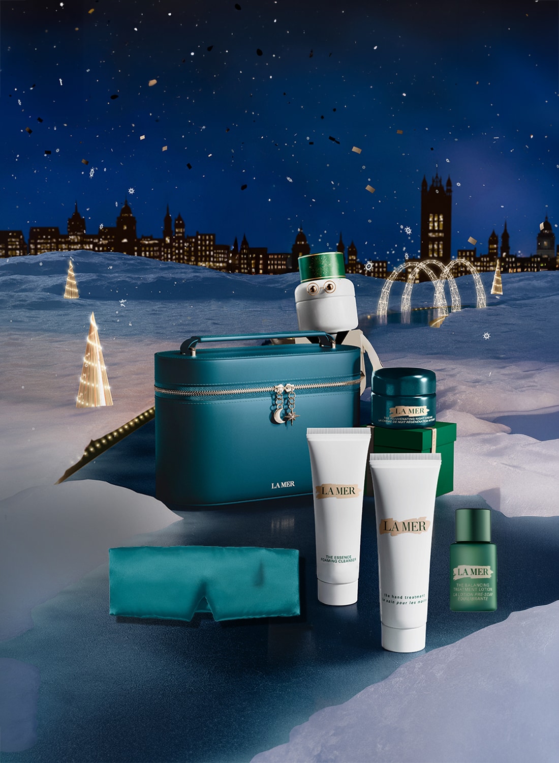 Selection of La Mer deluxe minis in a festive setting