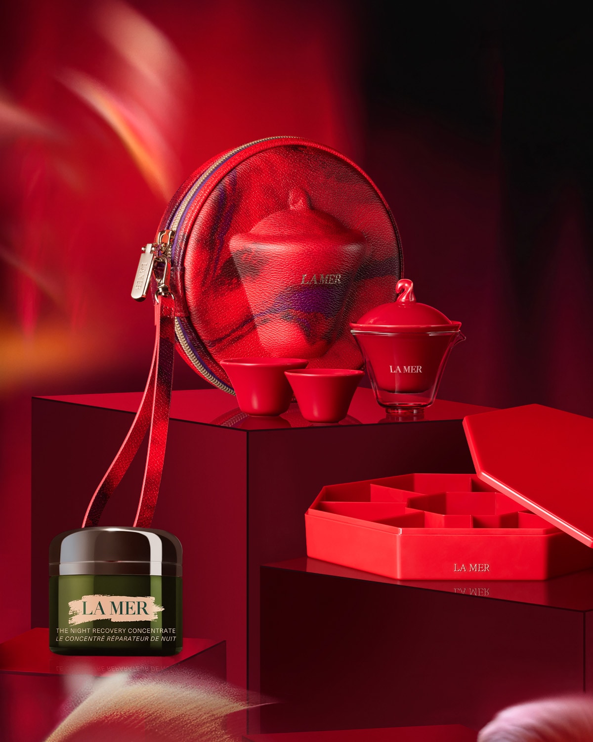 Product packshot, shot from above, detailing contents of offer